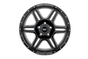 Ram 1500 Wheel - Rough Country - 92 Series, 6-Double Spoke, Single-Piece Aluminum - Gloss Black w/Milled Accents - '11-'18